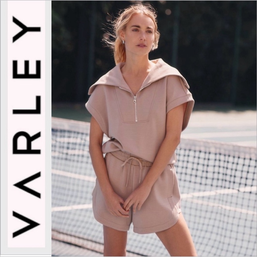Varley Dexter Half-Zip Sweatshirt S beige light taupe